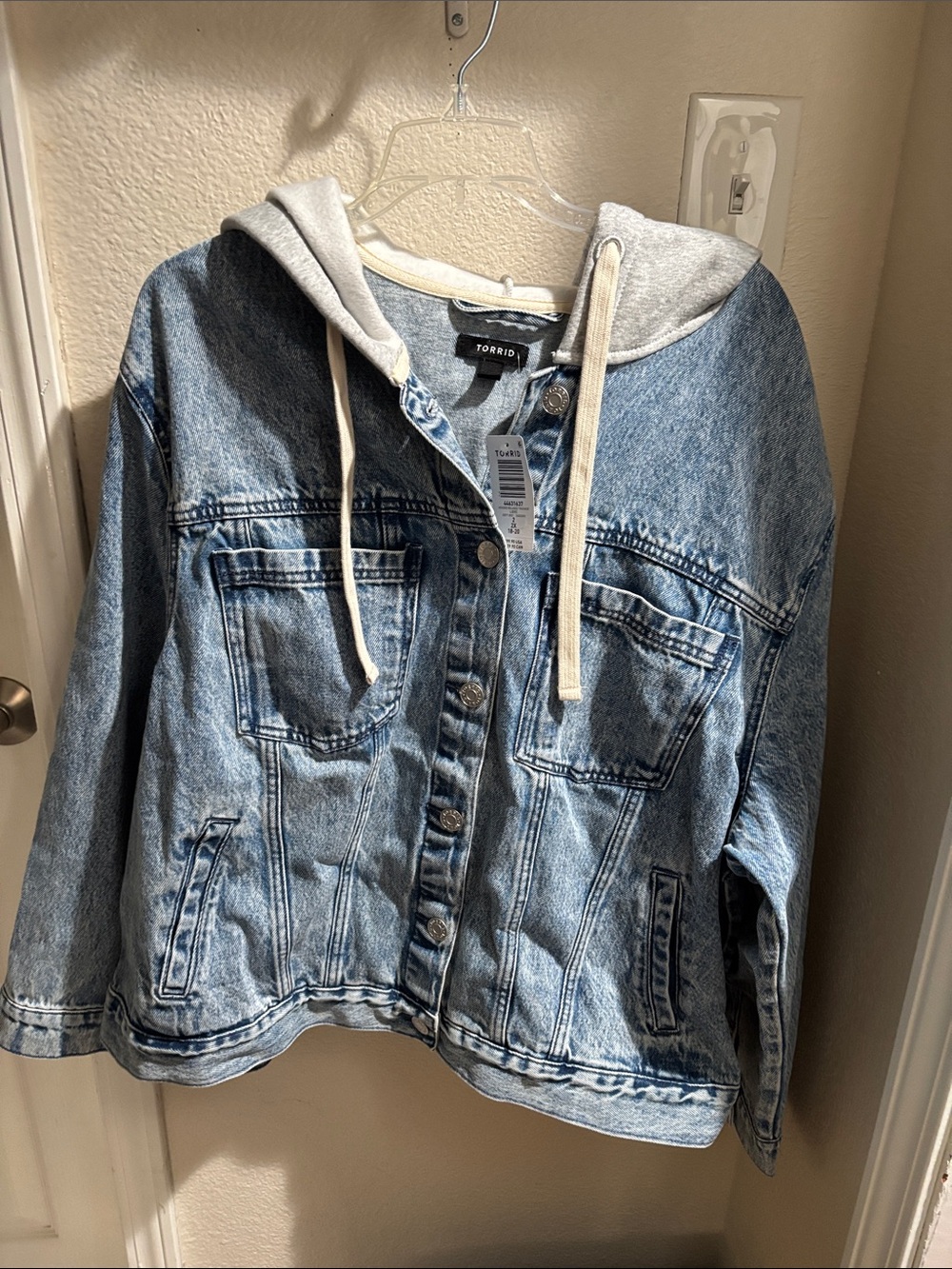 Torrid Blue Jean Denim Jacket with Hoodie NWT